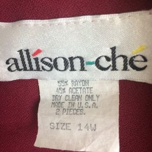 Allison-che Jackets & Coats - Allison-Che Cropped Jacket Size 14W Wine And Black Allison-che Jackets & Coats - Allison-Che Cropped Jacket Size 14W Wine And Black